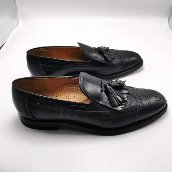Dack's Shoes Size 10 B Black Leather  Wingtip Kiltie Business Casual - Picture 2 of 10